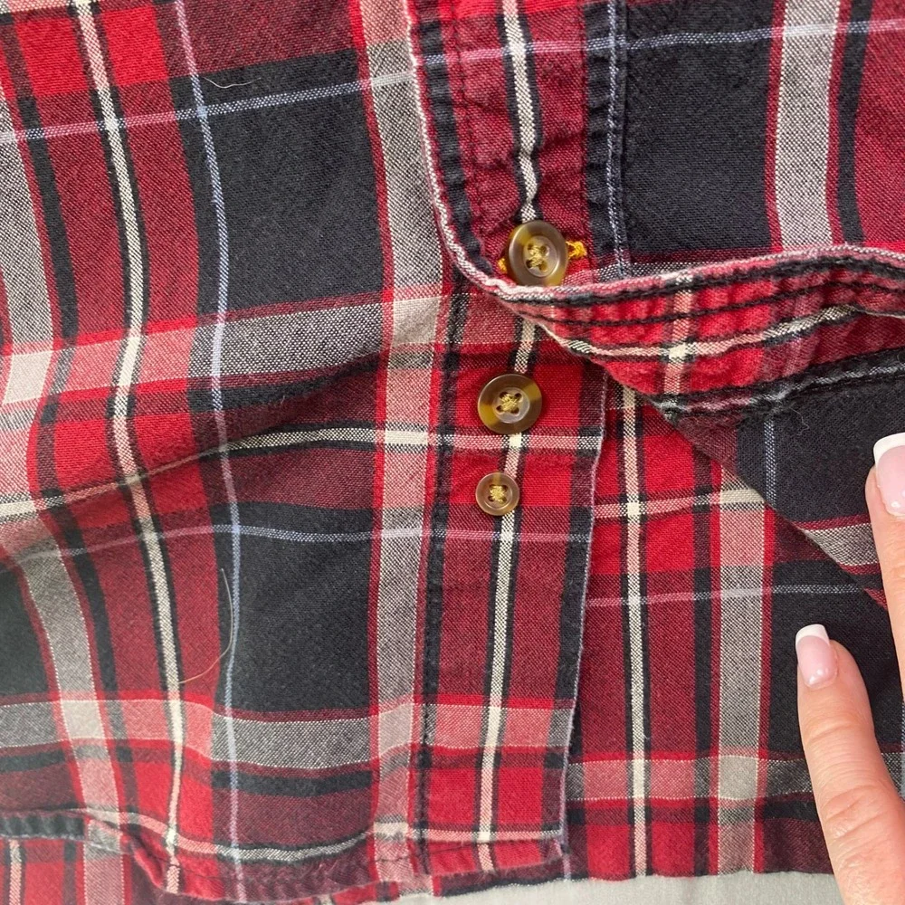 Carhartt Relaxed Fit Plaid Flannel Shirt Mens XL Red Black Rugged Work Pockets‎